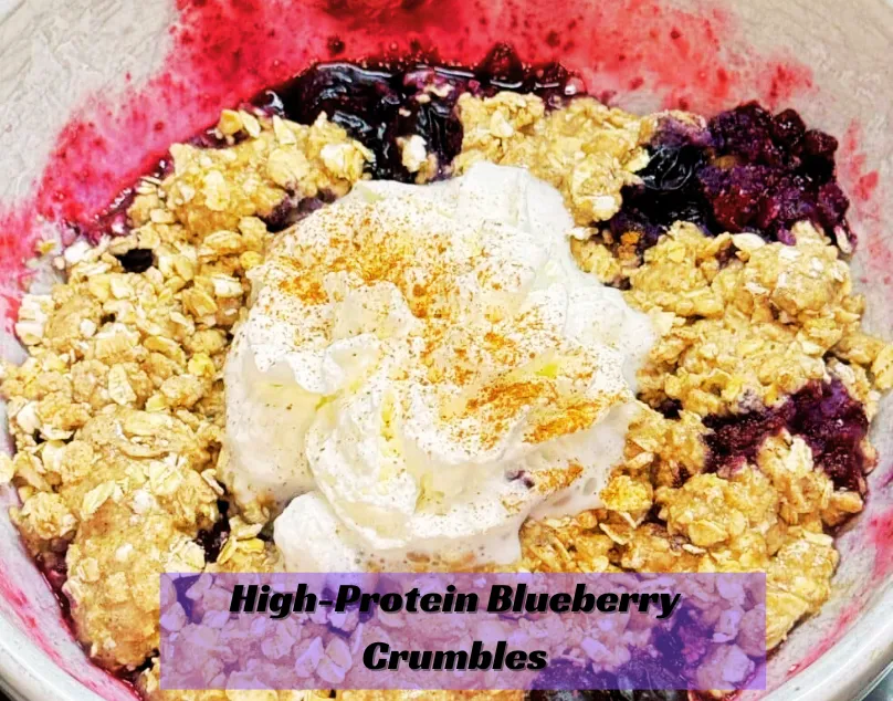 High-Protein Blueberry Crumbles